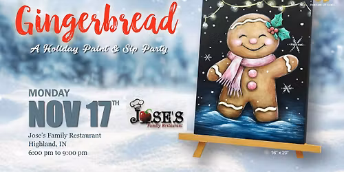 Gingerbread Paint and Sip at Jose's Family Restaurant