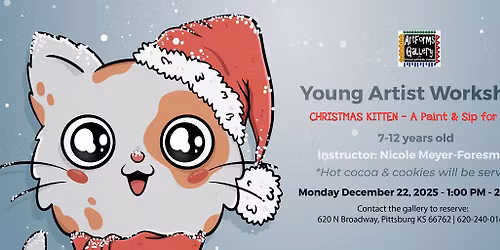Young Artist Workshop - Christmas Kitten Paint Party
