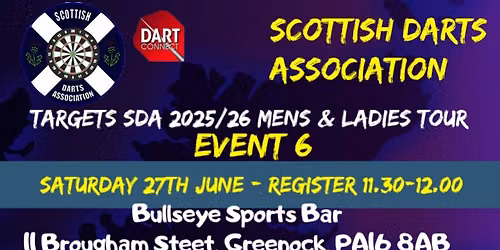 SDA TOUR 6 - Bullseye's Greenock