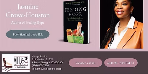 Author Talk and Book Signing with Jasmine Crowe-Houston
