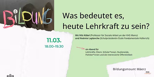 Was bedeutet es, heute Lehrkraft zu sein? | Gespr\u00e4chsabend