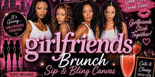 Girlfriends Themed Brunch: Sip & Bling Canvas Experience