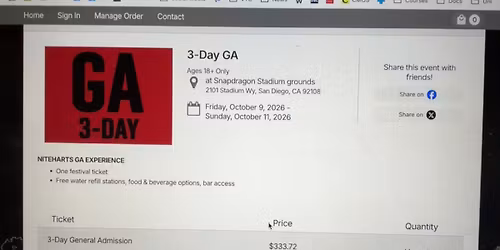 Niteharts - 3 Day Pass