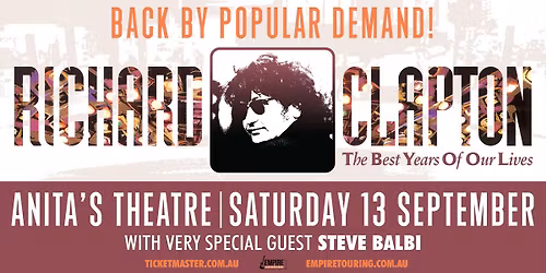 Richard Clapton - Anita's Theatre - Sat 13th September