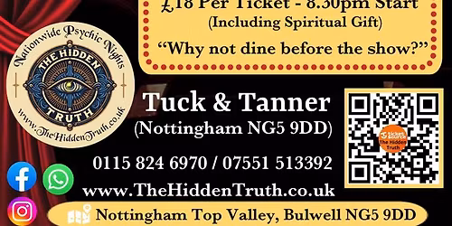The Tuck & Tanner (Nottingham NG5 9DD) Live Psychic Night