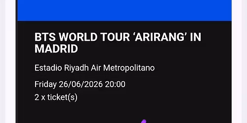 BTS Madrid Tickets