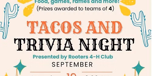 Rooters 4H Fundraiser - Tacos & Trivia