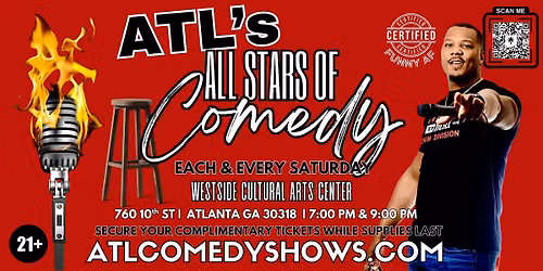 ATL's All Stars of Comedy this Saturday @ Westside Cultural Arts Center