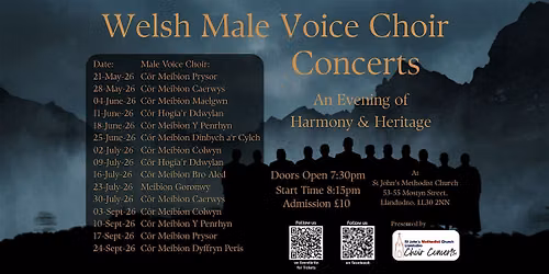 Welsh Male Voice Choir Concert - C\u00f4r Meibion Dyffryn Peris