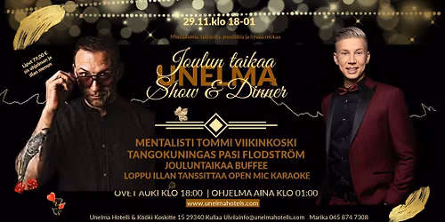 JOULUN TAIKAA SHOW & DINNER 29.11.klo 18:00-01:00