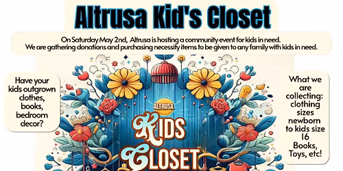 Altrusa Donation Event: April, 14th, 16th, 21st, 23rd & 28th