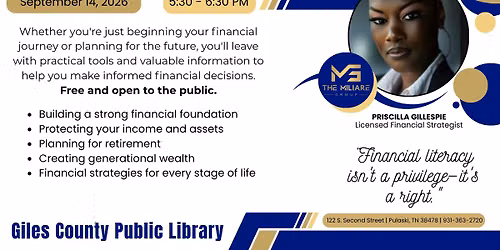 Financial Literacy with Priscilla Gillespie
