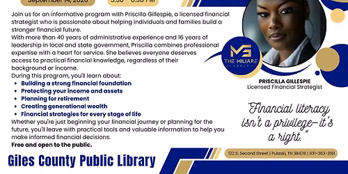 Financial Literacy with Priscilla Gillespie