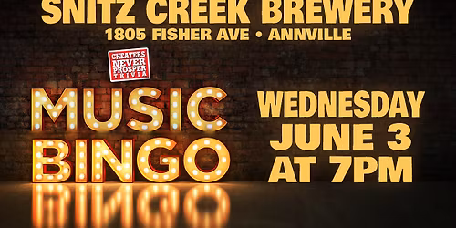 Music Bingo at Snitz Creek Brewery - Annville