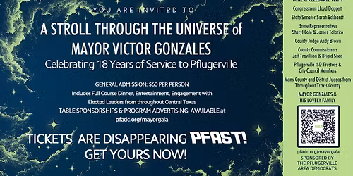 Pflugerville Area Democrats Gala Honoring Mayor Victor Gonzales