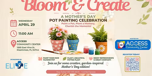 Bloom and Create!  Mothers Day Pot Painting Celebration.