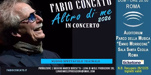 Roma - Fabio Concato in concerto - Recupero 26\/12\/25