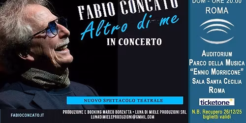 Roma - Fabio Concato in concerto - Recupero 26\/12\/25