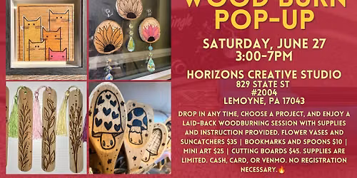 BYOB BURN 'N CHILL | Pop-Up Woodburning Workshop