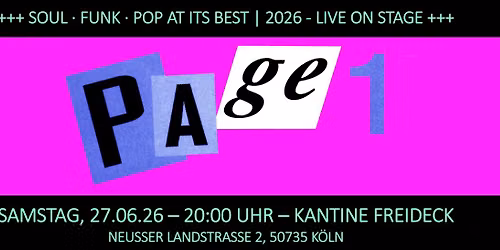 PAGE 1 - Live : Die Kantine Freideck, K\u00f6ln