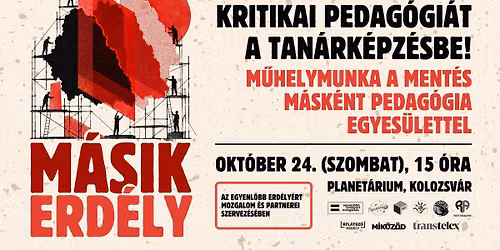 Kritikai pedag\u00f3gi\u00e1t a tan\u00e1rk\u00e9pz\u00e9sbe! \u25fe\ufe0f M\u00c1SIK ERD\u00c9LY \u25fe\ufe0f Okt\u00f3ber 24., 15:00