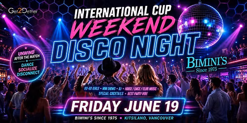 International Cup Weekend: Disco Night at Bimini\u2019s