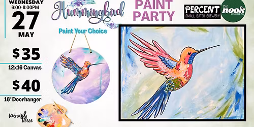 Hummingbird Paint Party at Percent The Nook Concord