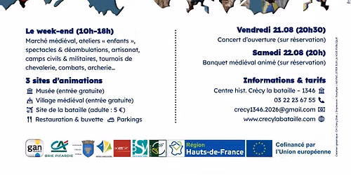 Vivez l'\u00c9pop\u00e9e m\u00e9di\u00e9vale - 680e anniversaire de la bataille de Cr\u00e9cy