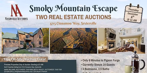 Live On-Site Auction | 3715 Cinnamon Way Sevierville, TN 37862
