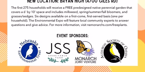 Save The Date! 2026 Nebraska Monarchs Native Plant GiveAway & Expo