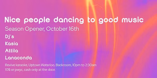 Nice People Dancing to Good Music: Season Opener
