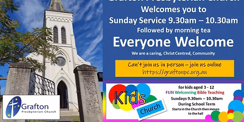 Grafton Presbyterian Church Sunday Service and Kids Church