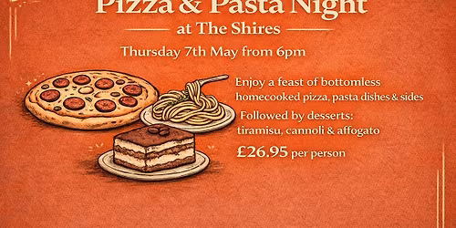 Bottomless Pizza, Pasta & Pudding Night 