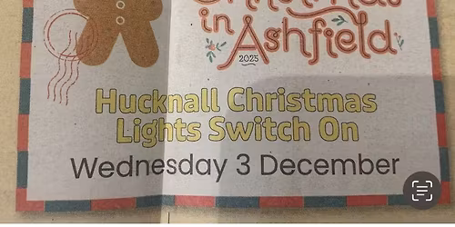 Hucknall Christmas light switch on 2025