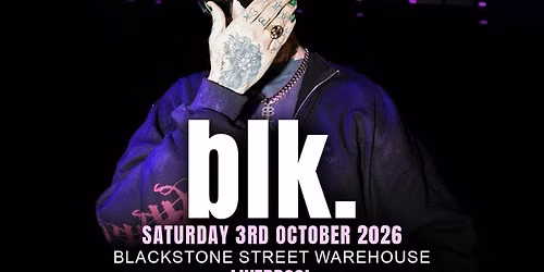 Second Speed: blk. at Blackstone St Warehouse, Liverpool. Sat 3rd October.