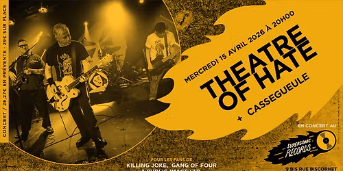 Theatre of Hate + CasseGueule en concert au Supersonic Records \u00b7 Paris