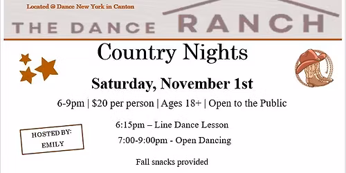 November Country Night-Saturday, Nov.1st