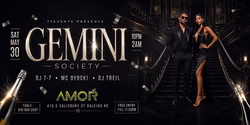 GEMINI SOCIETY - Afrobeats; Dancehall; R&B Amor Saturdays