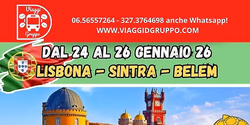 MINITOUR LISBONA - SINTRA - BELEM : DAL 24 AL 26 GENNAIO !