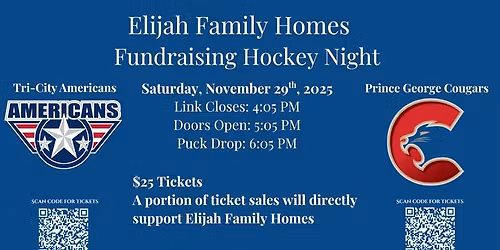 EFH Fundraising Hockey Night - Tri-City Americans Vs Prince George
