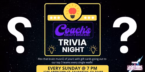 Sunday Trivia @ Coach's Southside