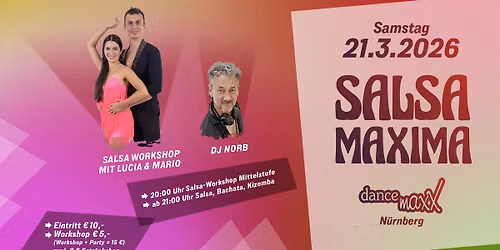 SALSA MAXIMA \u2013 die Salsa-Bachata-Kizomba-Party f\u00fcr das maxXimale Tanzvergn\u00fcgen.