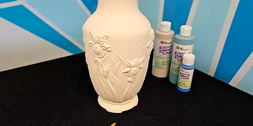 Vintage Iris Vase Painting