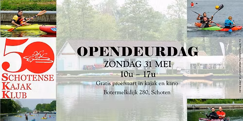50 Jaar Schotense Kajak Klub - Opendeurdag 31\/05\/2026