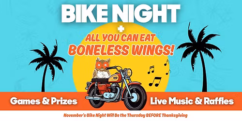  Bike Night at Hooters \u2013 November 20th Due to Thanksgiving