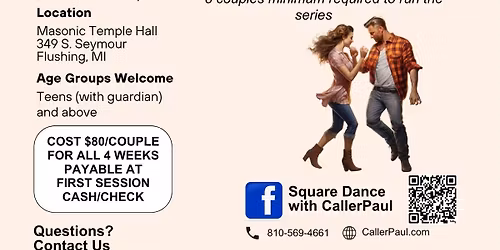 Learn to Square Dance 4 Week Series - Flushing, MI