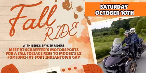 Fall Ride with Berks Spyder Riders! 