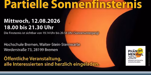 Partielle Sonnenfinsternis - \u00f6ffentlicher Beobachtungsabend