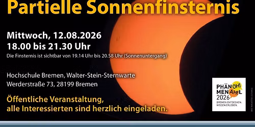 Partielle Sonnenfinsternis - \u00f6ffentlicher Beobachtungsabend