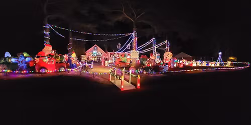 Opening Night of Our Town Christmas Light Display with Santa Claus